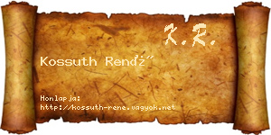 Kossuth René névjegykártya